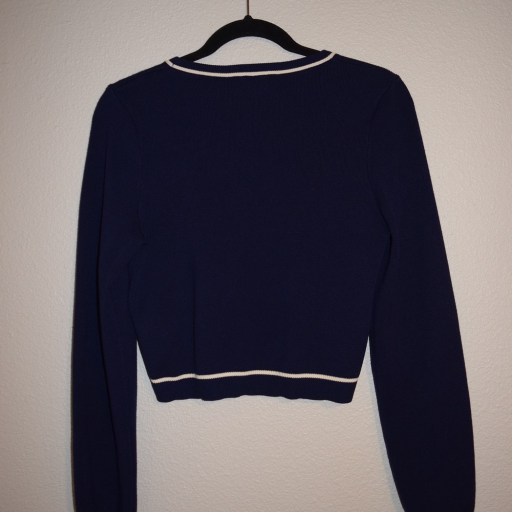 Willow & Wind Preppy Pleated Navy Blue Skirt and Sweater Set - Picture 12 of 15